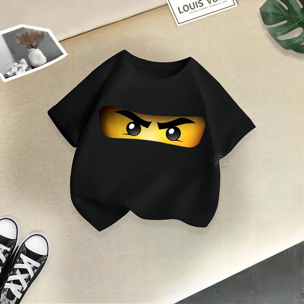 Children's summer 100% cotton T-shirt LEGO print youth casual cotton T-shirt men's and women's baby crewneck top 6