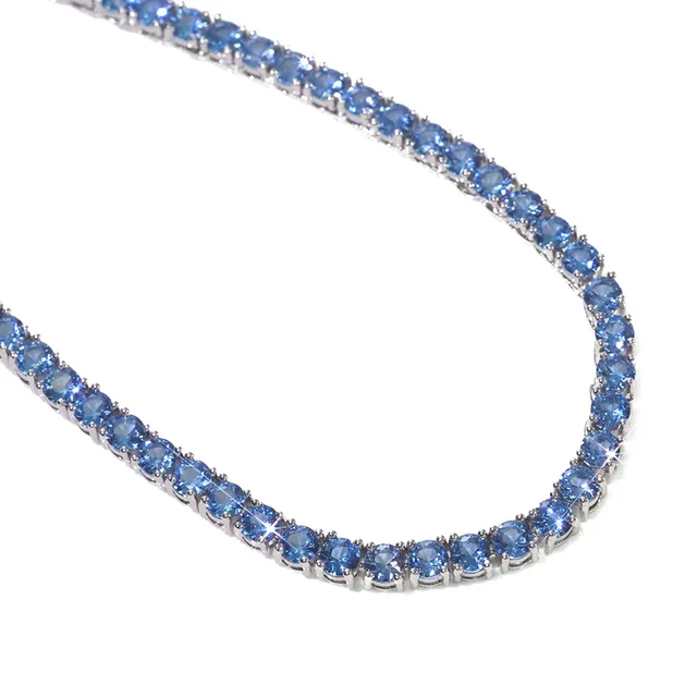 Collier tennis hip-hop Ice 5 mm de large, coloré et scintillant, en zircon CZ, collier tennis tendance, adapté aux hommes et aux femmes 1