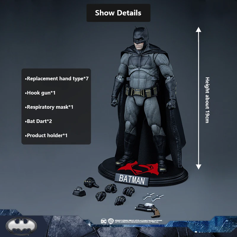 thumbnail image 1 of Figuras de acción de DC Batman Fondjoy, personajes de la película Batman, modelo de cabeza esculpida limitada, 19 cm, adornos coleccionables, regalos de cumpleaños para niños, 1 of 4