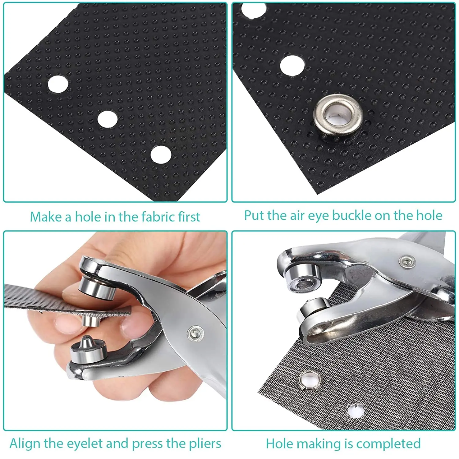 300 Sets 5mm Multi-Color Metal Eyelets Grommets Kit with Installation tools for Leather Canvas Shoes Belts Bags Crafts eyelet grommet ring eyelet grommet ring kit grommet eyelet kit grommet tool kit screw back eyelets metal eyelet buttons
