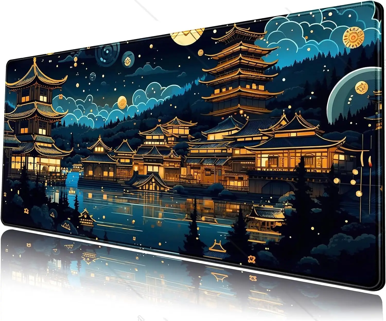 

Gold Black Azure Dreamscape Attic Large Mouse Pad Extended Gaming Mousepad XL 31.5X11.8 Inch Aesthetic Desk Decor Accessories