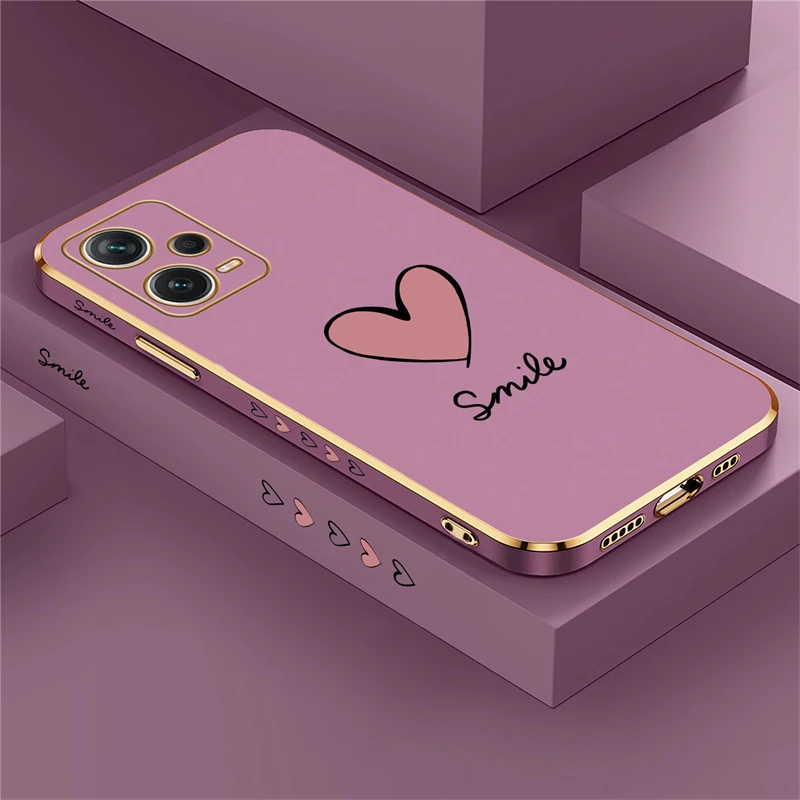 Luxury Plating Silicone Love Heart Shockproof Phone Case