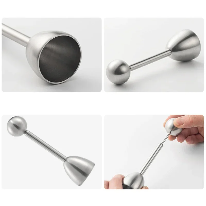 Stainless Steel Egg Topper Shell Opener Egg Cutter Cracker Metal Cups Stand Holders Soft Hard Boiled Eggs Kitchen Tools egg shell opener egg opener egg cups holder