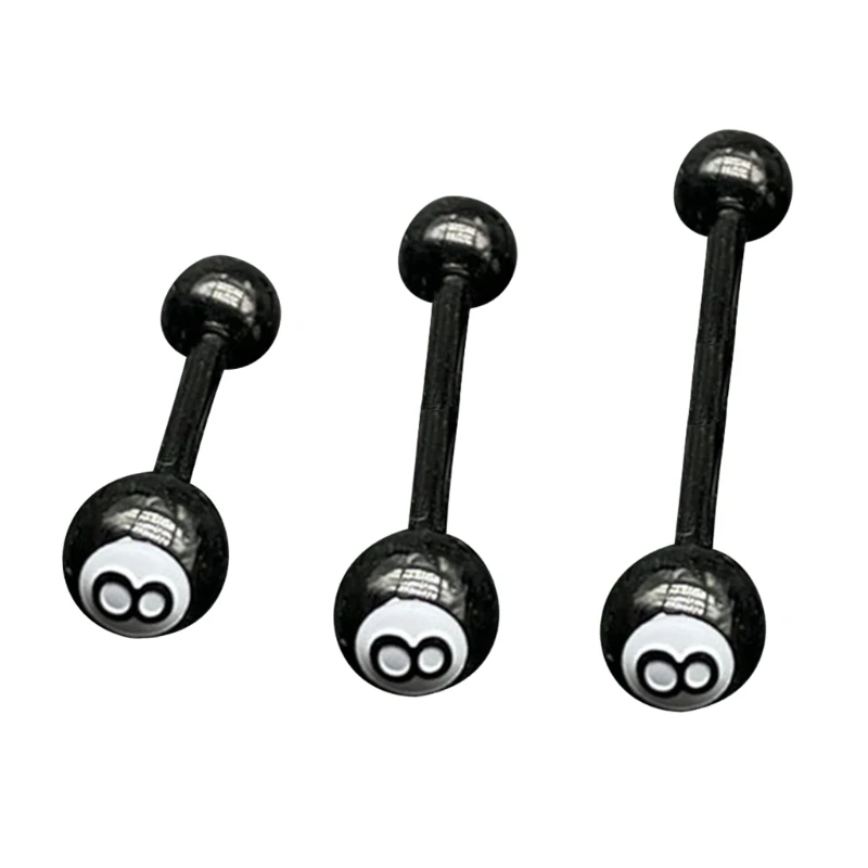 

Steel Straight Barbell Tongue Rings Piercing Jewelry Billiards 8 Tongue Studs Unisex Gift for Woman Man