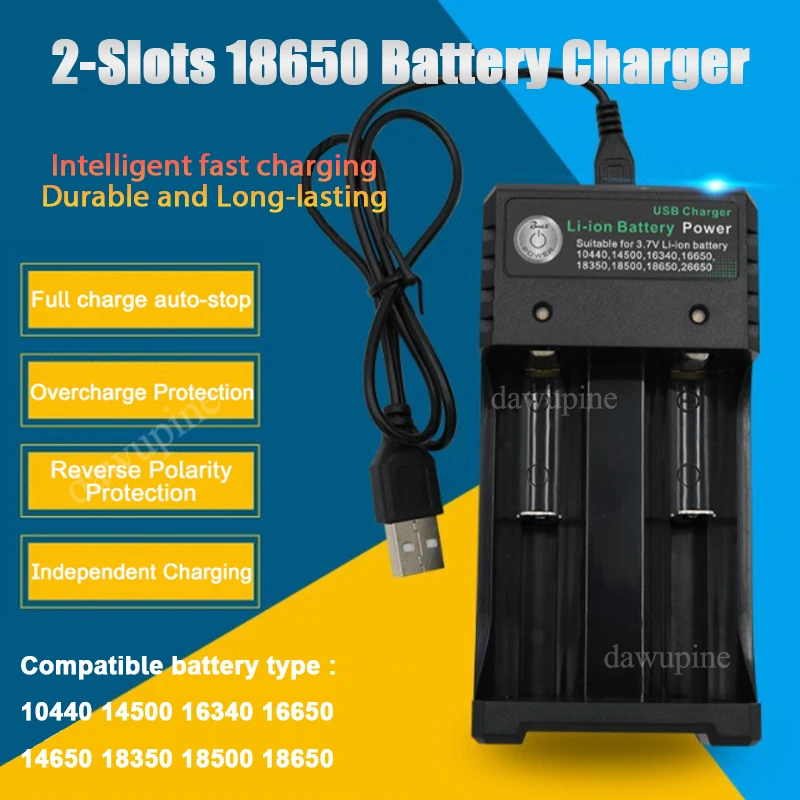 Accu Lader | Lithium 18650 | 3,7 / 3,8 Volt | Autodetect | Li-Ion En Ni Mh Batterijen