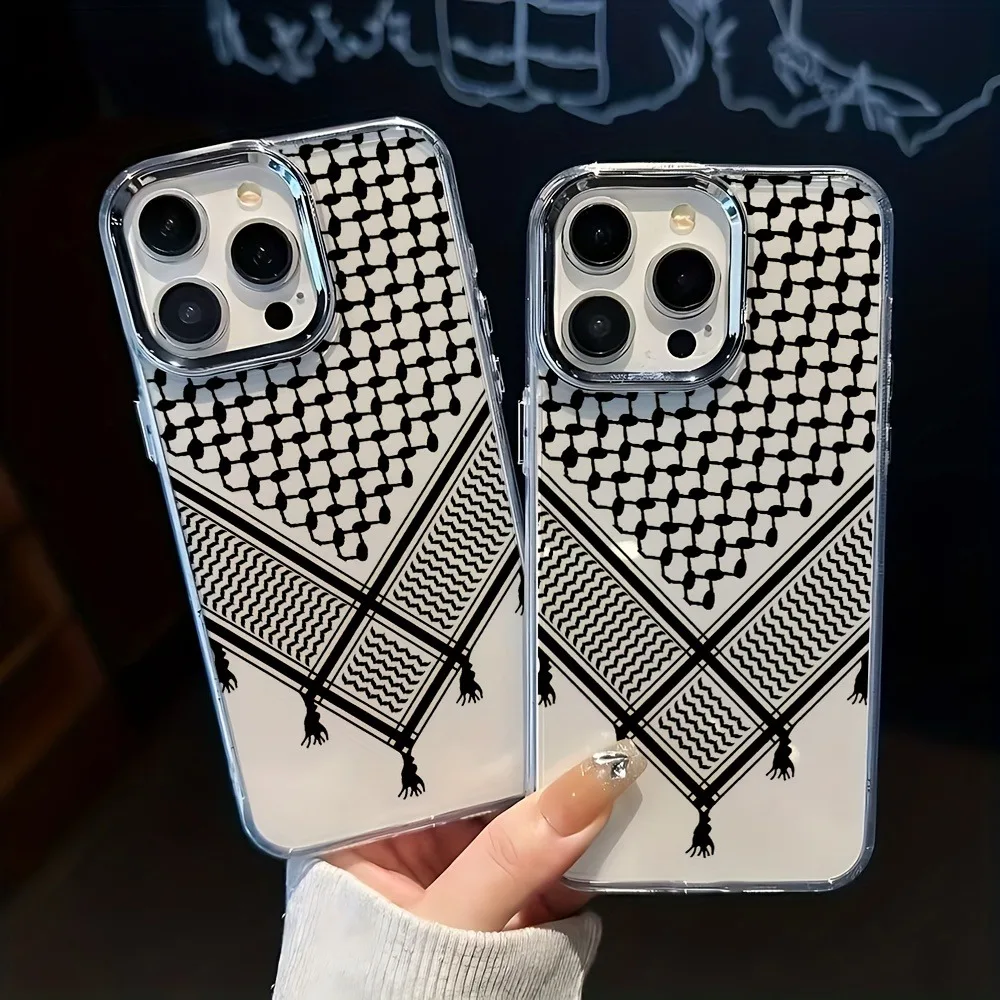 Black Striped Transparent Electroplated Photo Frame Phone Case - Perfect Gift