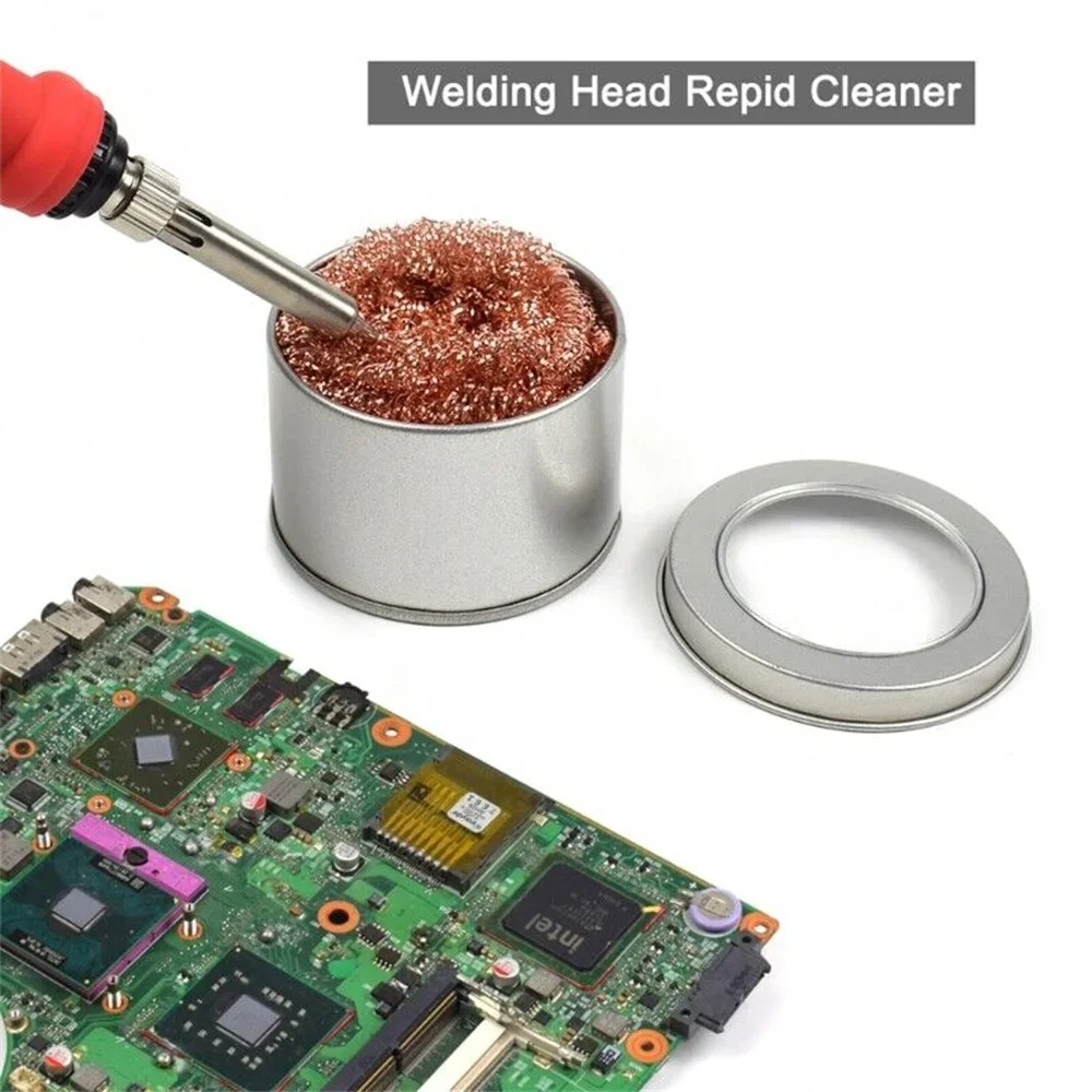 Soldering Iron Tip Cleaner Non-Slip Solder Tip Cleaning Wire Ball Tin Remove Cleaning Soldering Irons Tips soldering iron tip cleaner