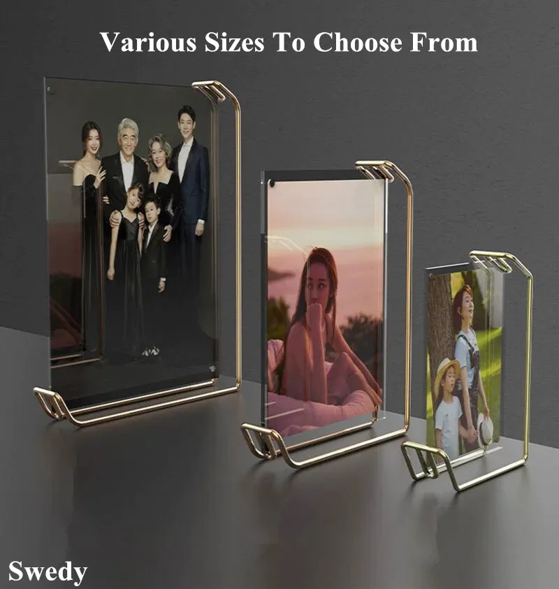 6 Inch 105x150mm High-definition Acrylic Photo Picture Frame Table Menu Holder Metal Base Sign Holder Display Stand 6 inch 105x150mm high definition acrylic photo picture frame table menu holder metal base sign holder display stand