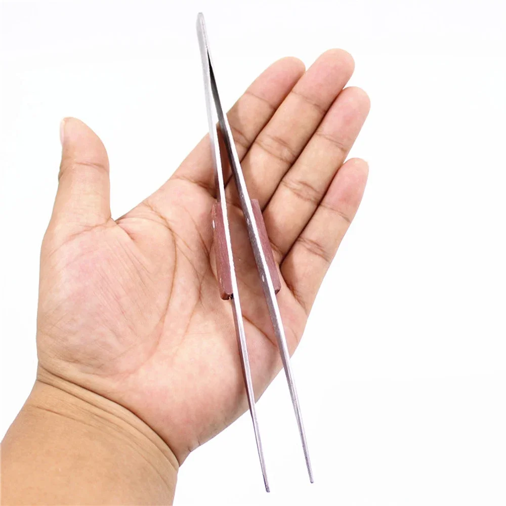 Pro'sKit Wooden Handle Sharp Curved Stainless Steel Tweezer Reverse Action Cross-Leg Soldering Tweezer Precision Repair Tools precision tweezers tweezer tool soldering tweezers phone repair tweezers
