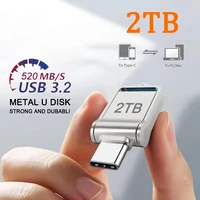 New Mini 2TB Flash Drive USB 3.0 Fast C Pen Drive Memory Stick High Speed ​​Data 512GB for Car Music, Disc Buckle