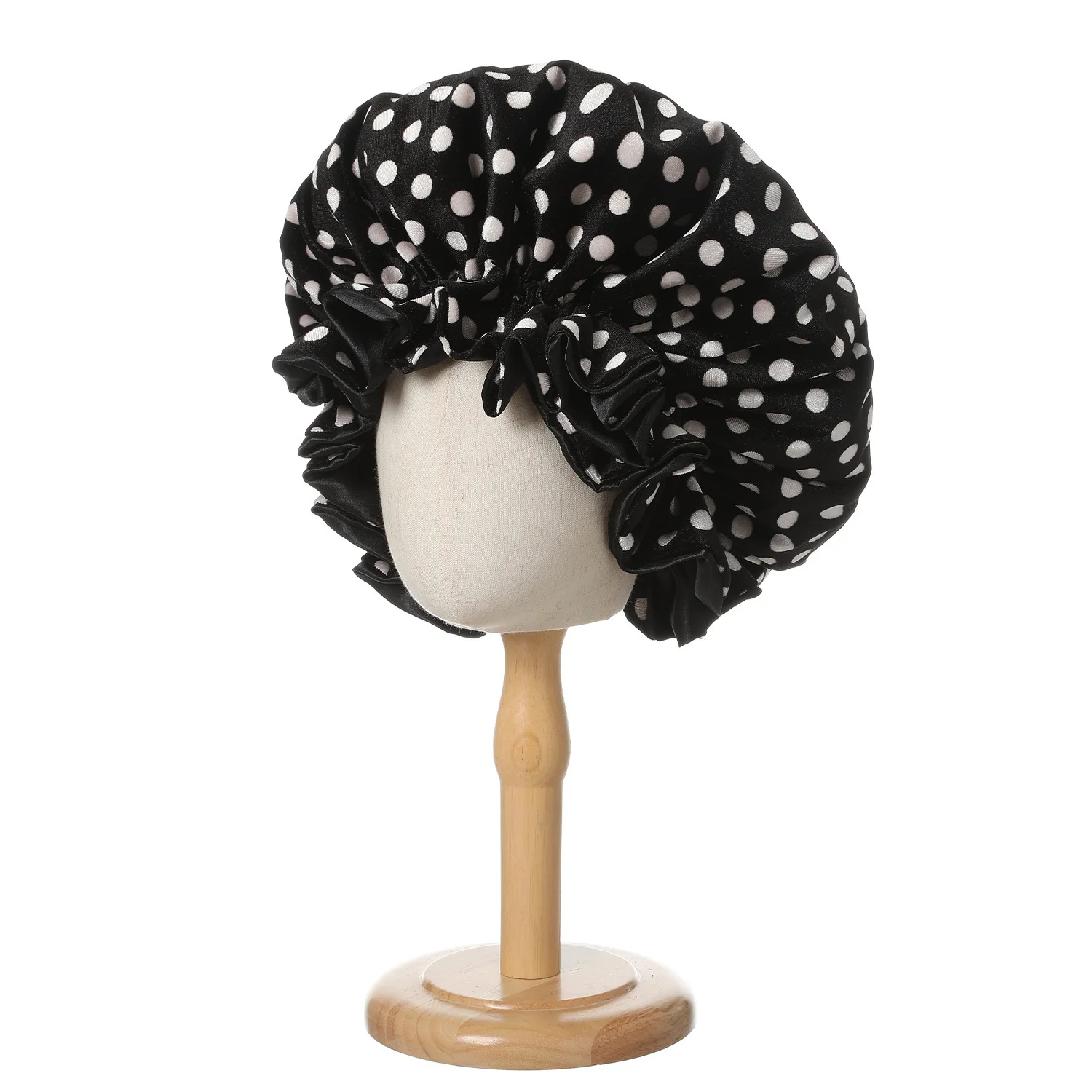 Wasserdichte Duschhauben, doppellagig, elastisch, Bademütze, staubdicht, rauchdicht, Shampoo, Polyester, dicke Haarabdeckung, Damenbedarf – Detail 9