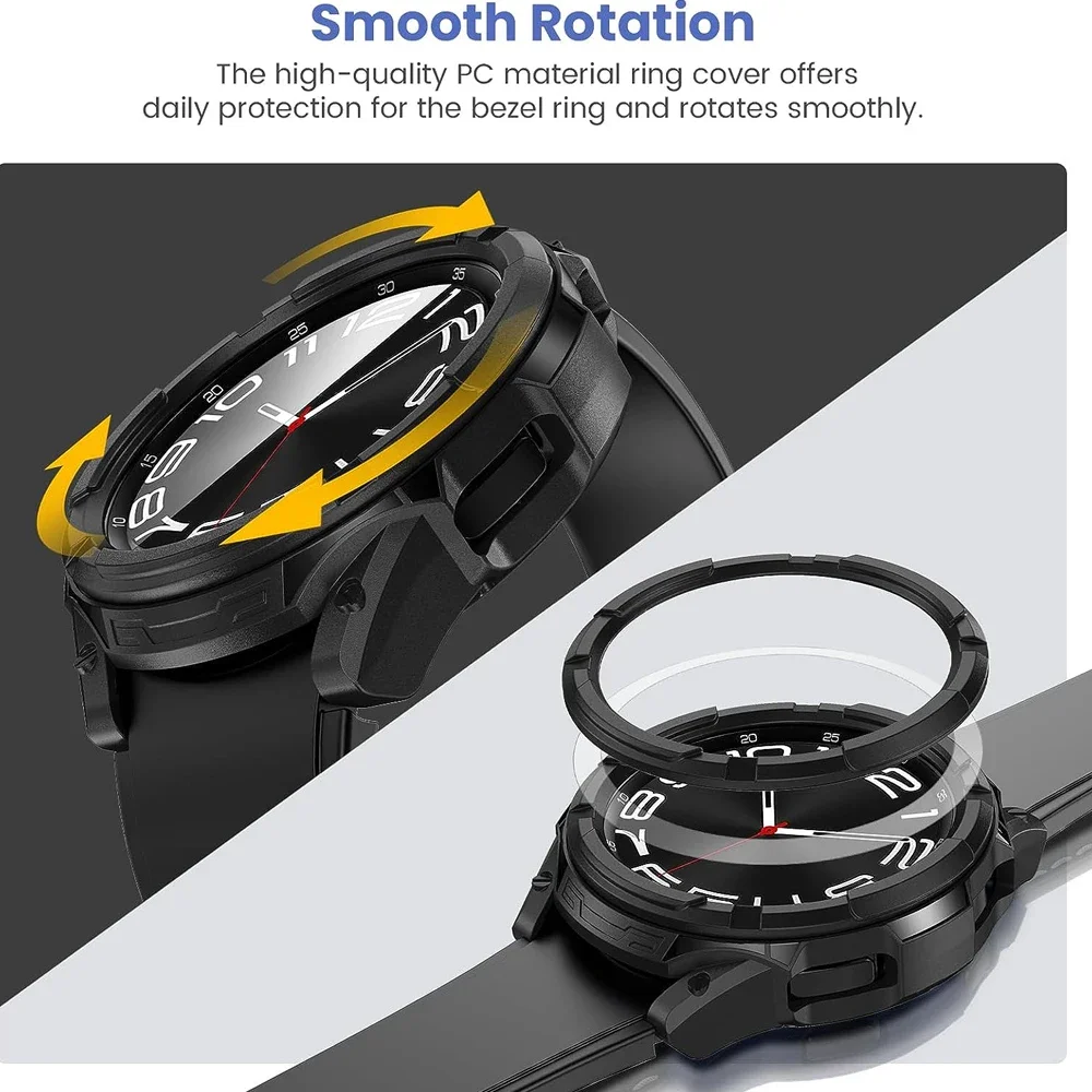 3-in-1 Protective Set: Case, Tempered Glass & Bezel Ring for Samsung Watch 6 Classic