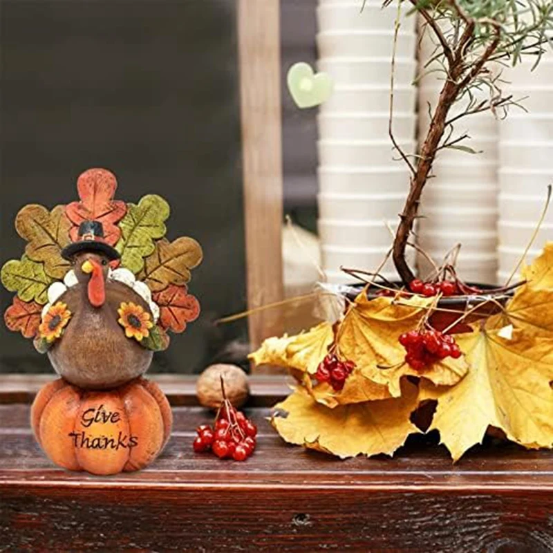 

Thanksgiving Table Decor Tabletop Resin Pumpkin Decorations Fall Figurine For Home Kitchen