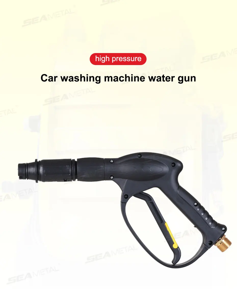 SEAMETAL Hochdruck-Autowasch-Wasserpistole, drehbar, verstellbare Düse, Auto-Detaillierung, Waschschaum, Sprühgerät, Auslösegriff, Waschpistole – Detail 1
