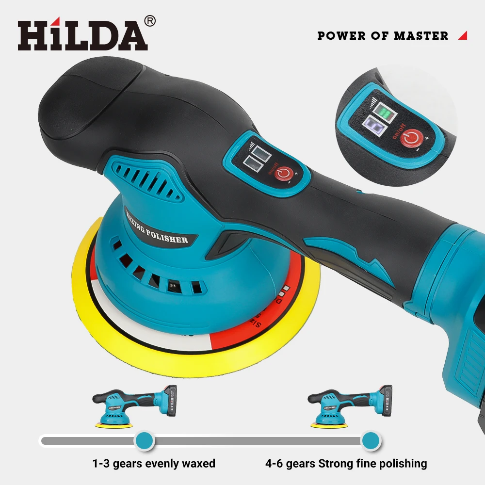 Car Polisher 6 Gears Digital Display Cordless Electric for Makita 18V Battery