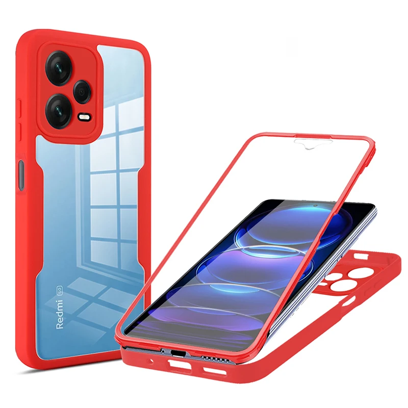 360 ° voller Schutz stoß feste Handy hülle für Xiaomi Redmi Note 12 11 11t 12t 12c 10 9 s Pro Stoßstangen abdeckung für Poco X5 X4 X3 Pro – Detail 15