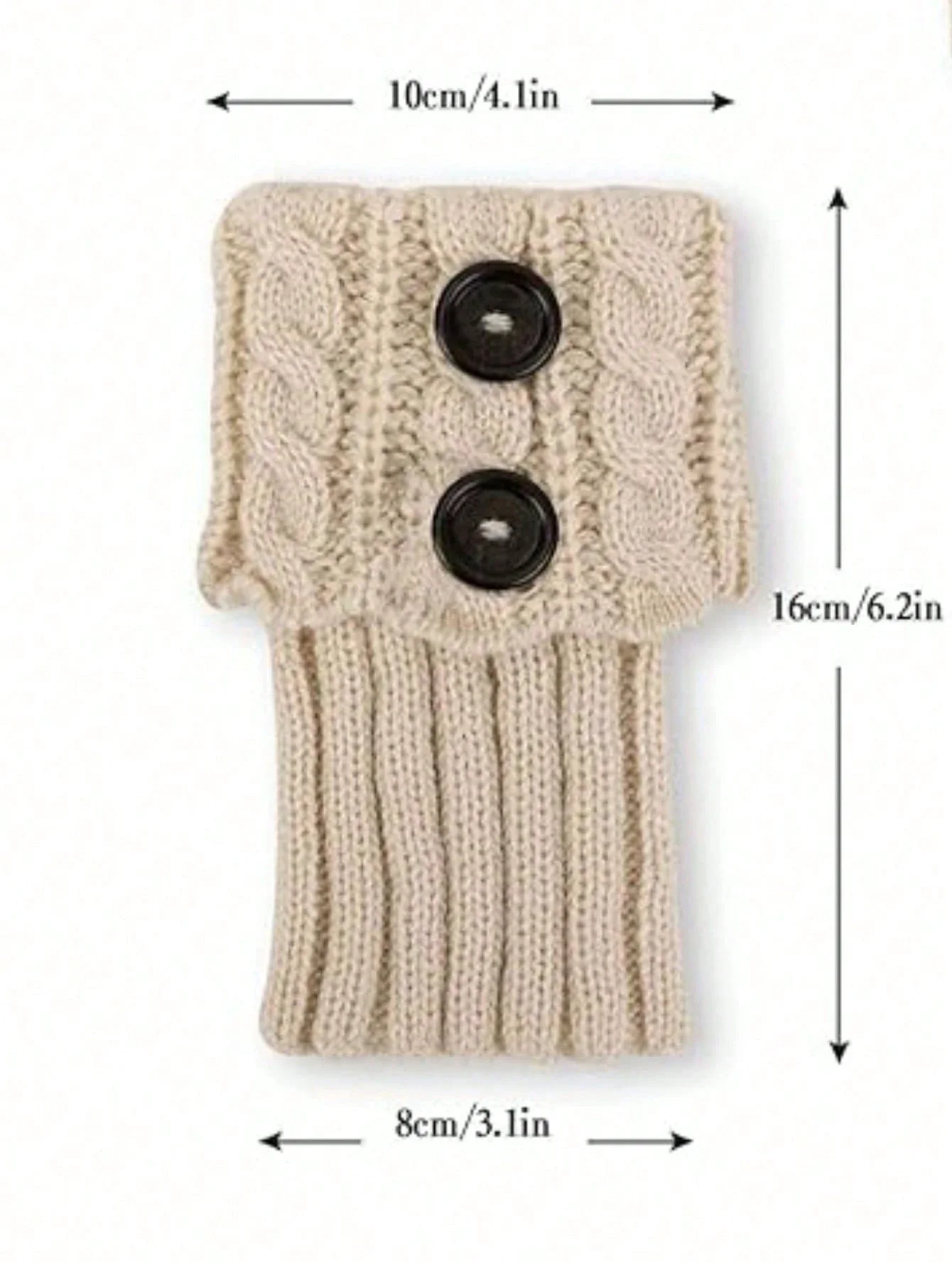 Gehäkelte Stiefelmanschetten für Damen, warme Winter-Beinwärmer über dem Stiefel, Weihnachtsgeschenk – Detail 2