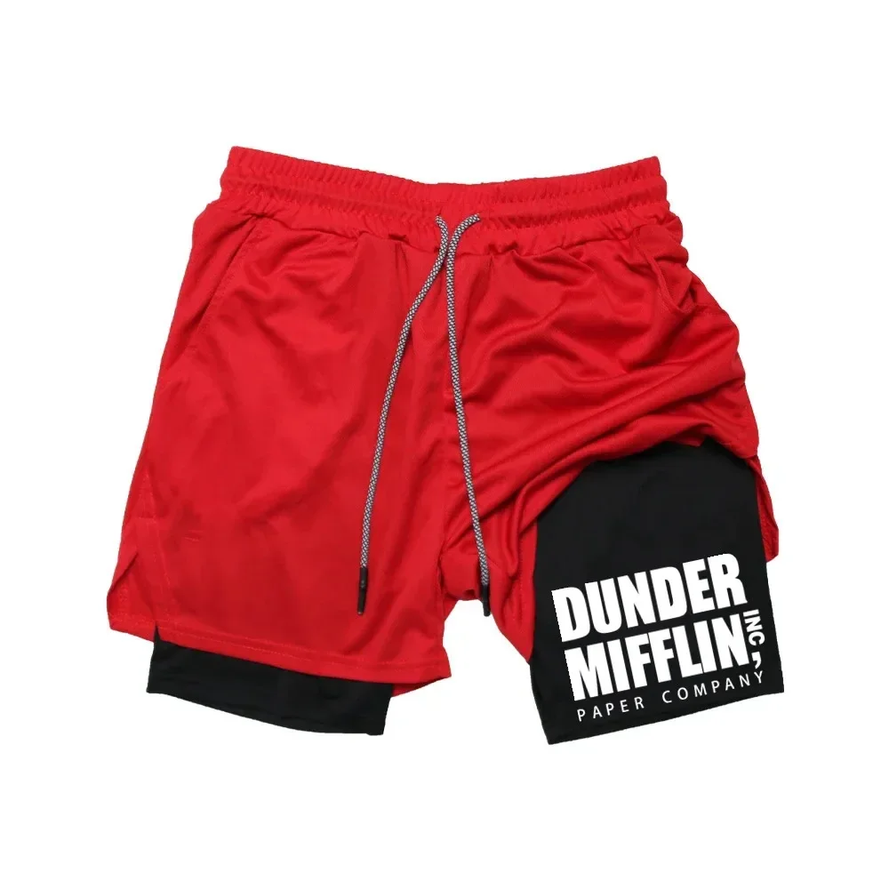 Running shorts, men's fitness shorts, 2-in-1 quick dry training, gym fitness, jogging shorts, summer men's shorts
