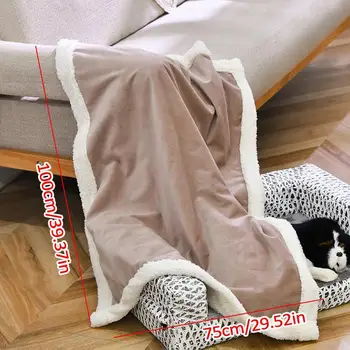 Waterproof Dog Blanket Double Layer Thick Warm Small Cat Blanket Washable Soft Plush Reversible Throw Furniture Protector 6