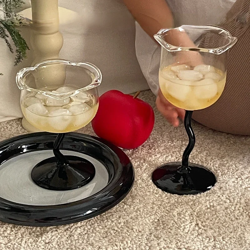 Sale! Bell Orchid Flower Glass Original Breakfast Cup Champagne Juice Beautiful Tea Mugs Vintage High Foot Wineglass