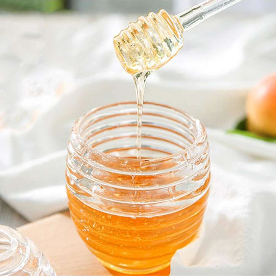 Creative Honeycomb Honey jar with stir stick Clear Storage jar Household sealed bottle with lid Food storage Kitchen tools