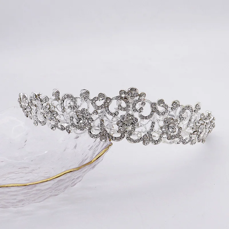 Dame Freiheit Tiara Cosplay Party Krone Silber und Gold funkelnden Strass Hochzeit Krone Braut Kopfschmuck Kleid Accessoires – Detail 9