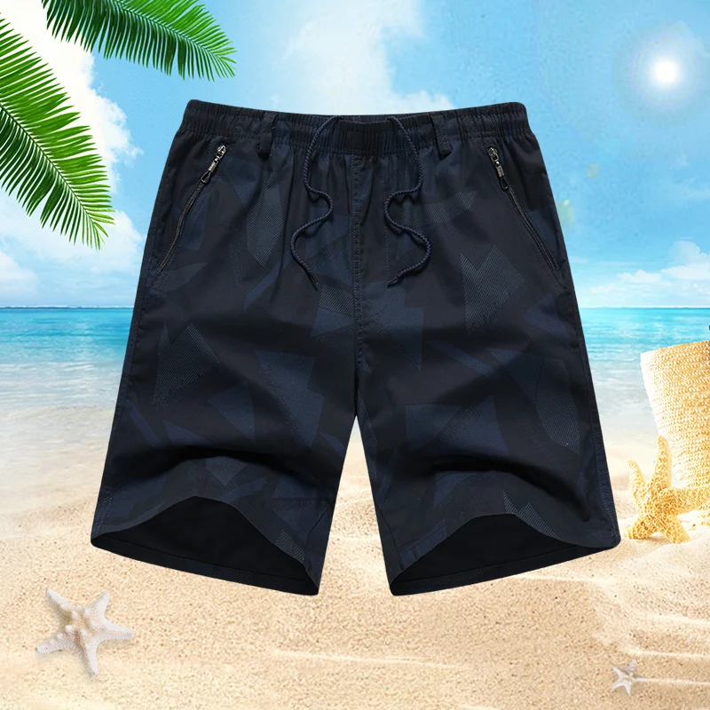 Men's Casual Shorts Pants Quick Dry Beach Shorts Y2K Fashion Zipper Pocket Swimsuit Relaxed Fit Drawstring  Jogger Shorts