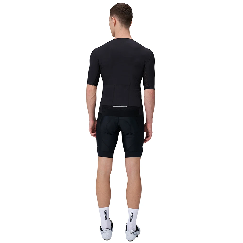 Cycling Jersey HISERWA Men Cycling Jersey Pro Aero Short Sleeve Seamless No Collar Design Breathable Bike Shirts