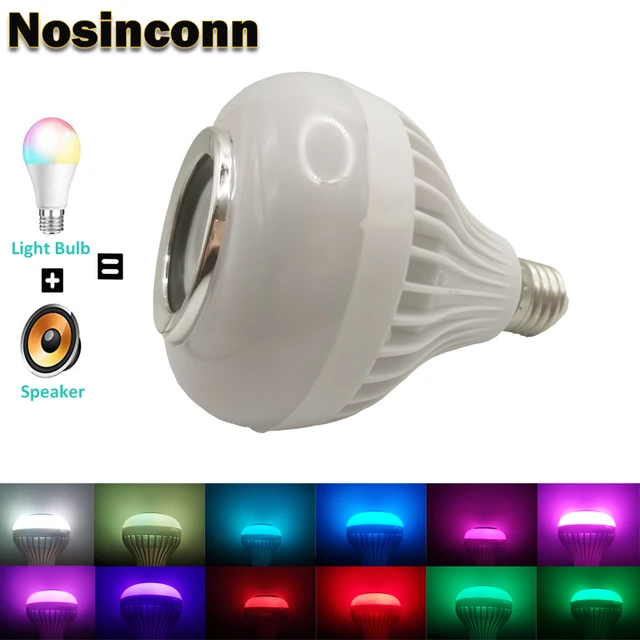 Ampoule Sans Fil 12W LED RGB Smart Music Play Lampe Télécommande