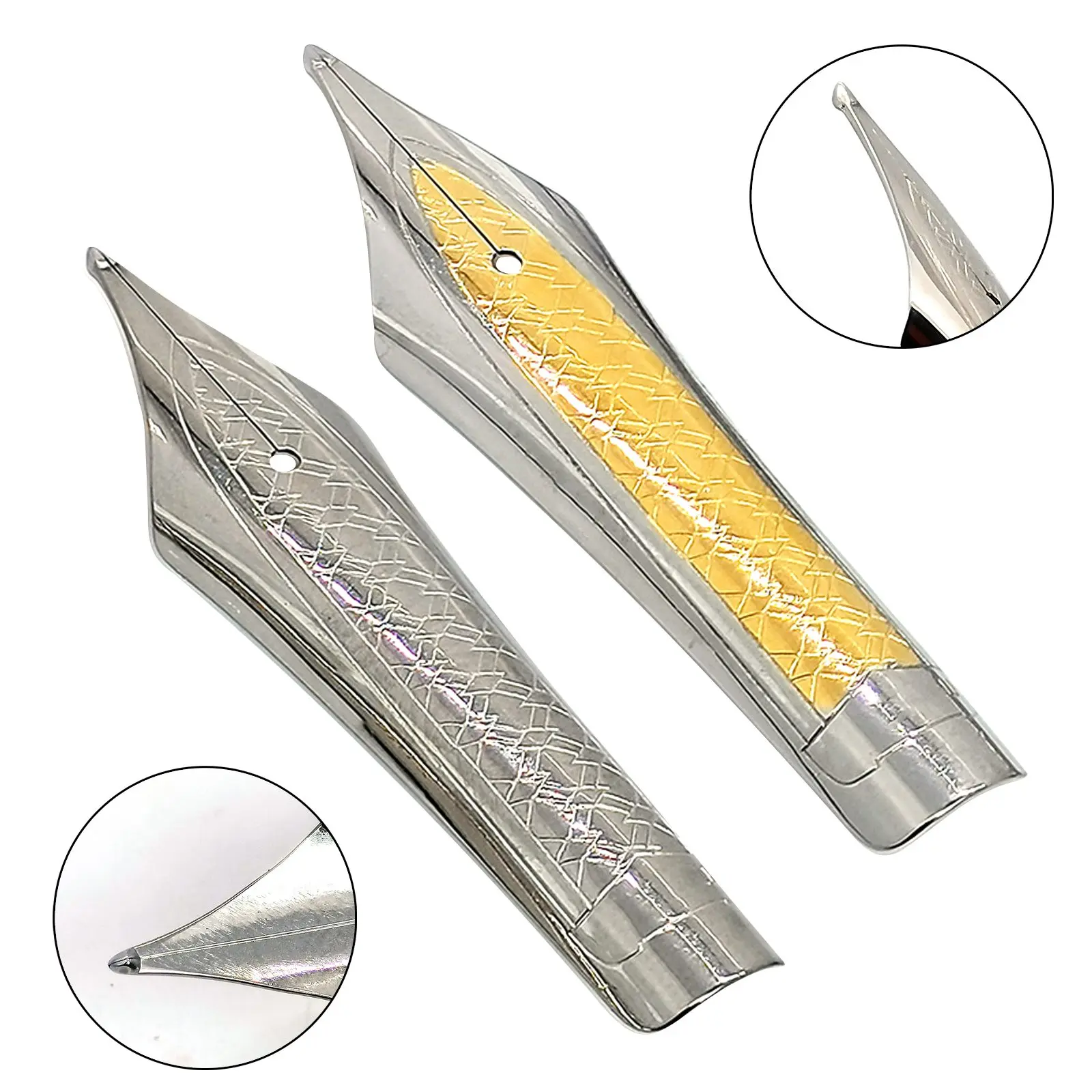 Kaigelu 분수 펜촉, 긴 칼 연삭 펜촉, 피드 화염 마름모 마크 포함, 2 개