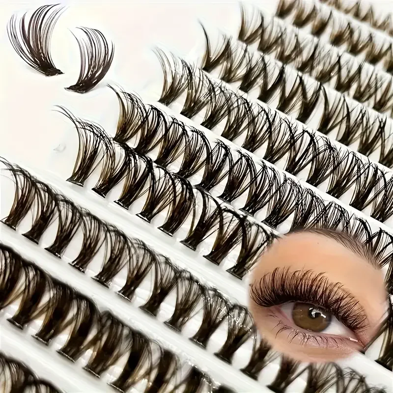 200 clusters 40p brown eyelash 8-16mm natural brown makeup DIY eyelash extensions suitable for daily gatherings