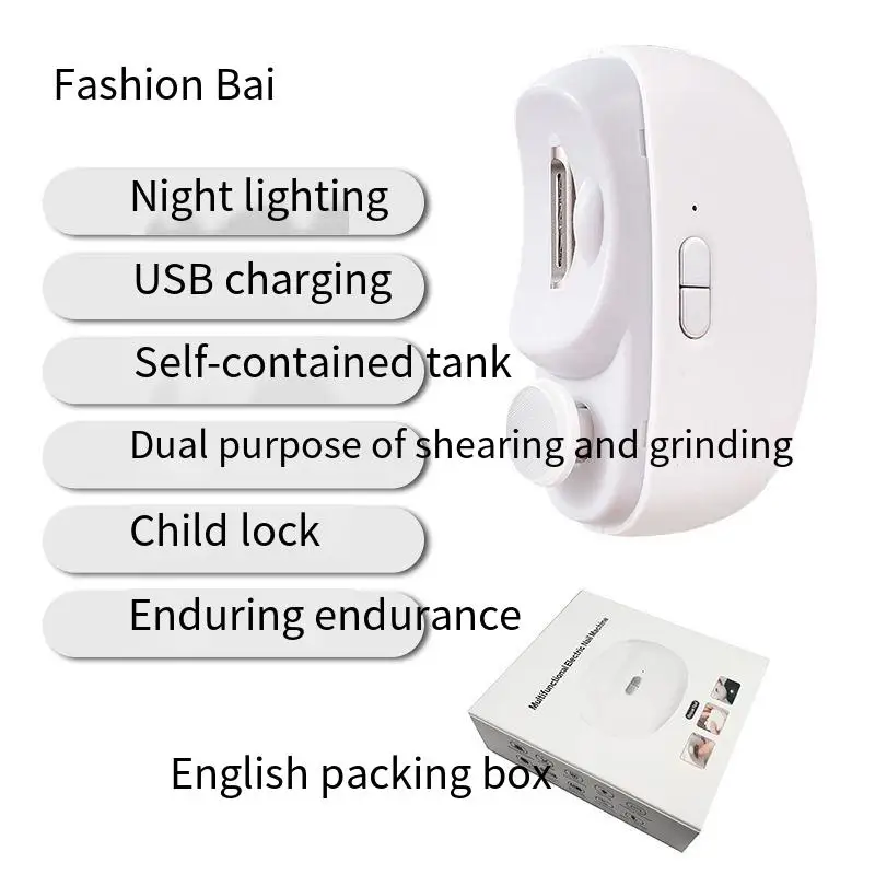 Electric Automatic Nail Clipper with Light Rechargeable Fingernail Trimmer Nail Clipper for Smooth and Safe Manicures