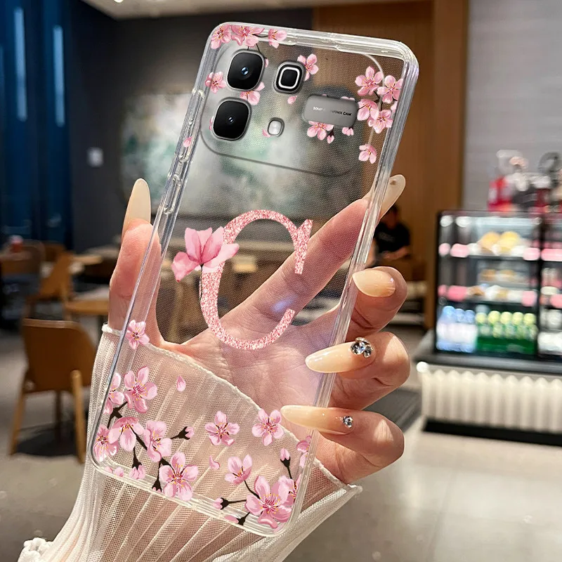 Transparent Slim Soft Silicone Flower Letter Phone Case