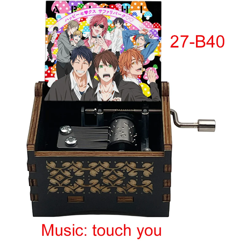 YARICHIN b Club AYATO Yuri figure print Wooden music theme touch you Music Musical BoxHome office accessories 3