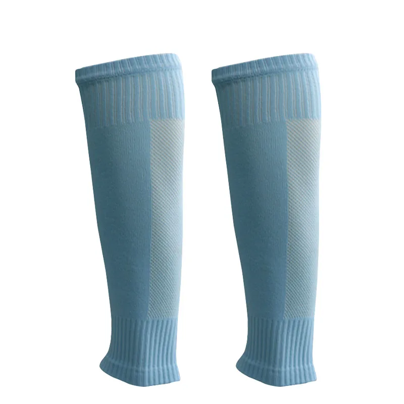 1 Paar Fußballsocken, atmungsaktiv, ohne Fußteil, professionelle Schienbeinschoner, befestigte Beinwärmer, Fußschutz, um das Wadenmuskelgewebe zu schützen. – Detail 2