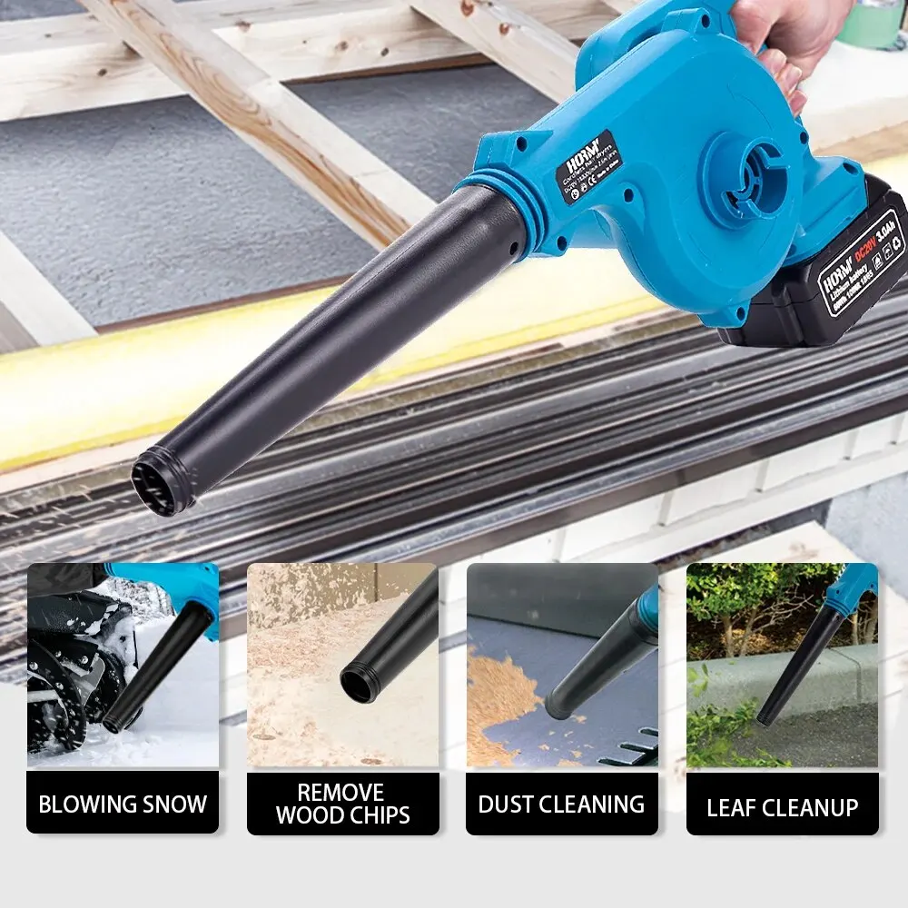 Hormy 2 In 1 Air Blower Vacuum Cleaner Leaf Snows Dust Collector Blowing Suction Tools For Makita 18V 2.0/3.0Ah Battery Monocell 4
