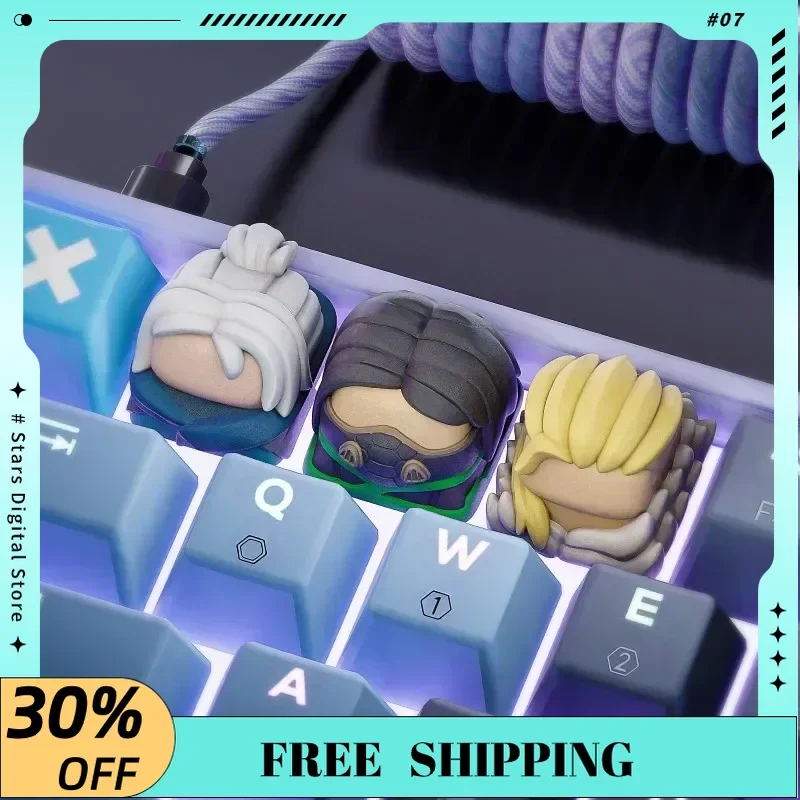 Original3DStereoscopicKeycapVIPERSOVAJETTMiniAnimeKeycapsSet