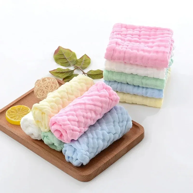 Bath Towels 30x30cm Muslin Squares Cotton Hand Wipe Gauze for Bathing Feeding Kids Handkerchief