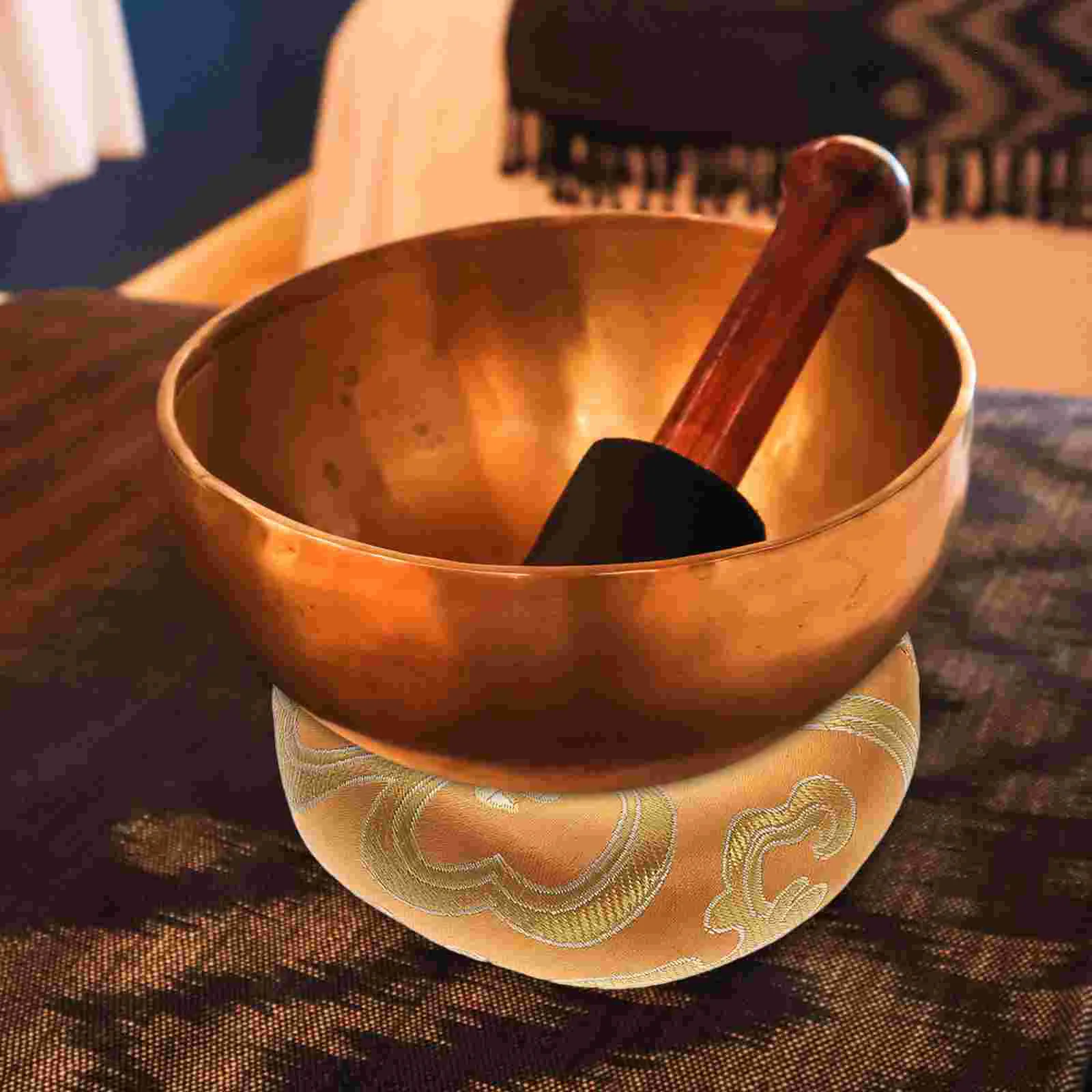 

Healifty Pillow Singing Bowl Tibetan Cushion Meditation Sound Mat Yoga Mindfulness Relaxation Prayer Holder Silk