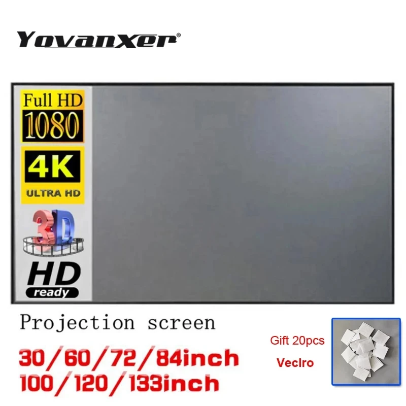 Portable Projector Screen Anti Light Reflective Fabric Cloth for Home Outdoor Office HD 3D 4K Curtain Increase Brightness projector screen projection screen