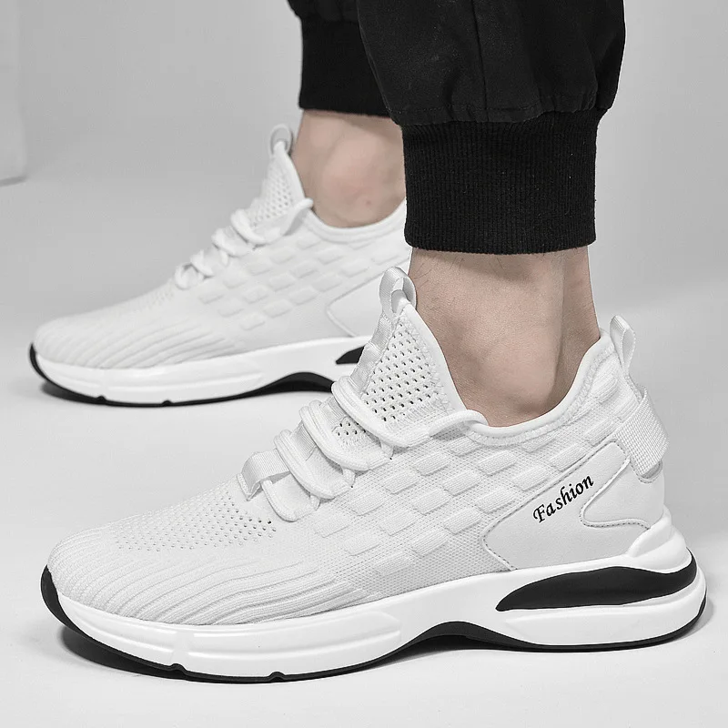 Breathable Mesh Elevator Shoes Men's Sneakers Height Increasing Shoes Leisure Sports Taller Shoes Man Increase Shoes Insole 8cm 4