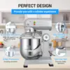 1250W Commercial Food Mixer, Commercial mixer 3-Speed Adjustable Heavy Duty Stand Mixer with Stainless Steel Bowl for Bakery Piz 6