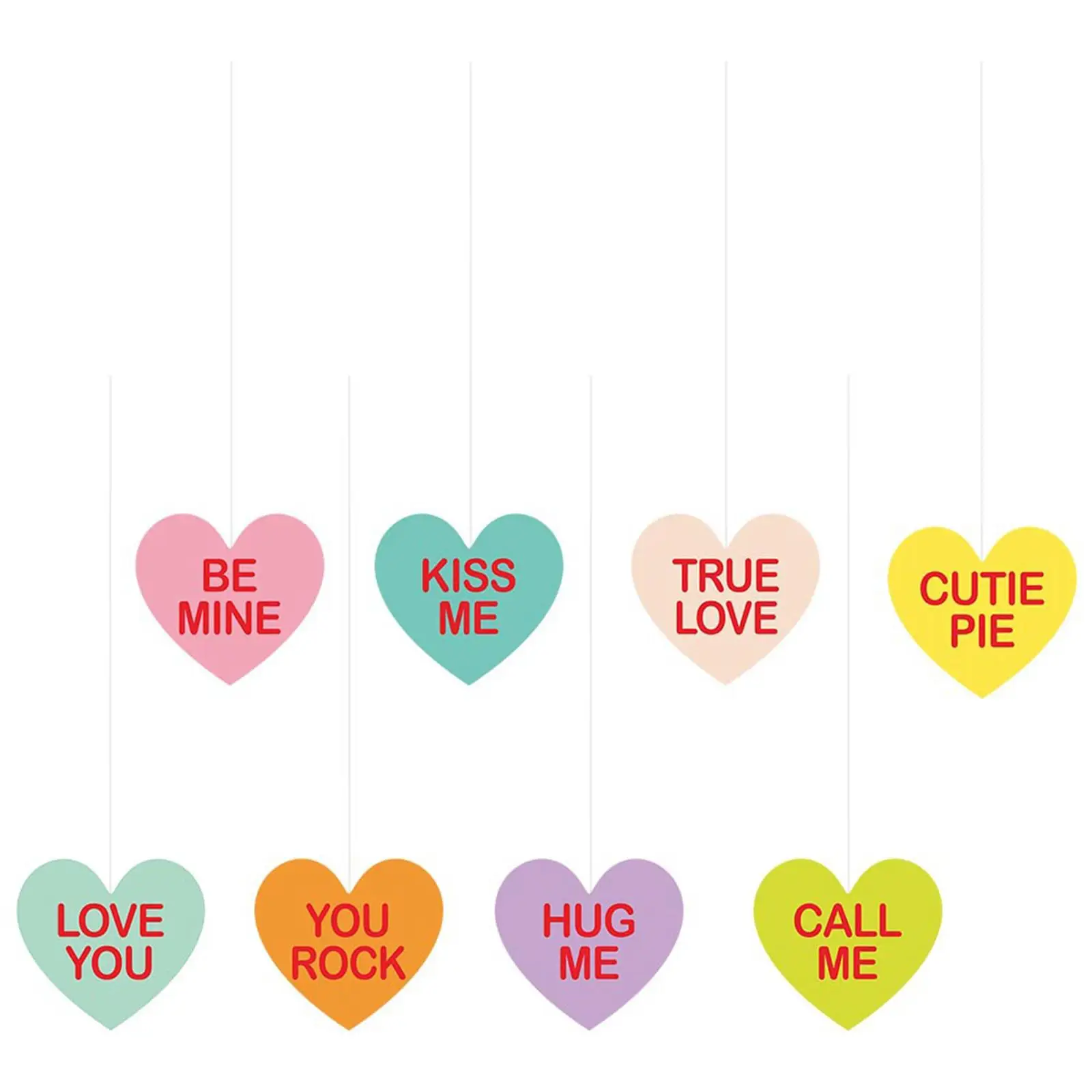 8pcs Valentine`s Day Hearts Hanging Large Sign for Engagement