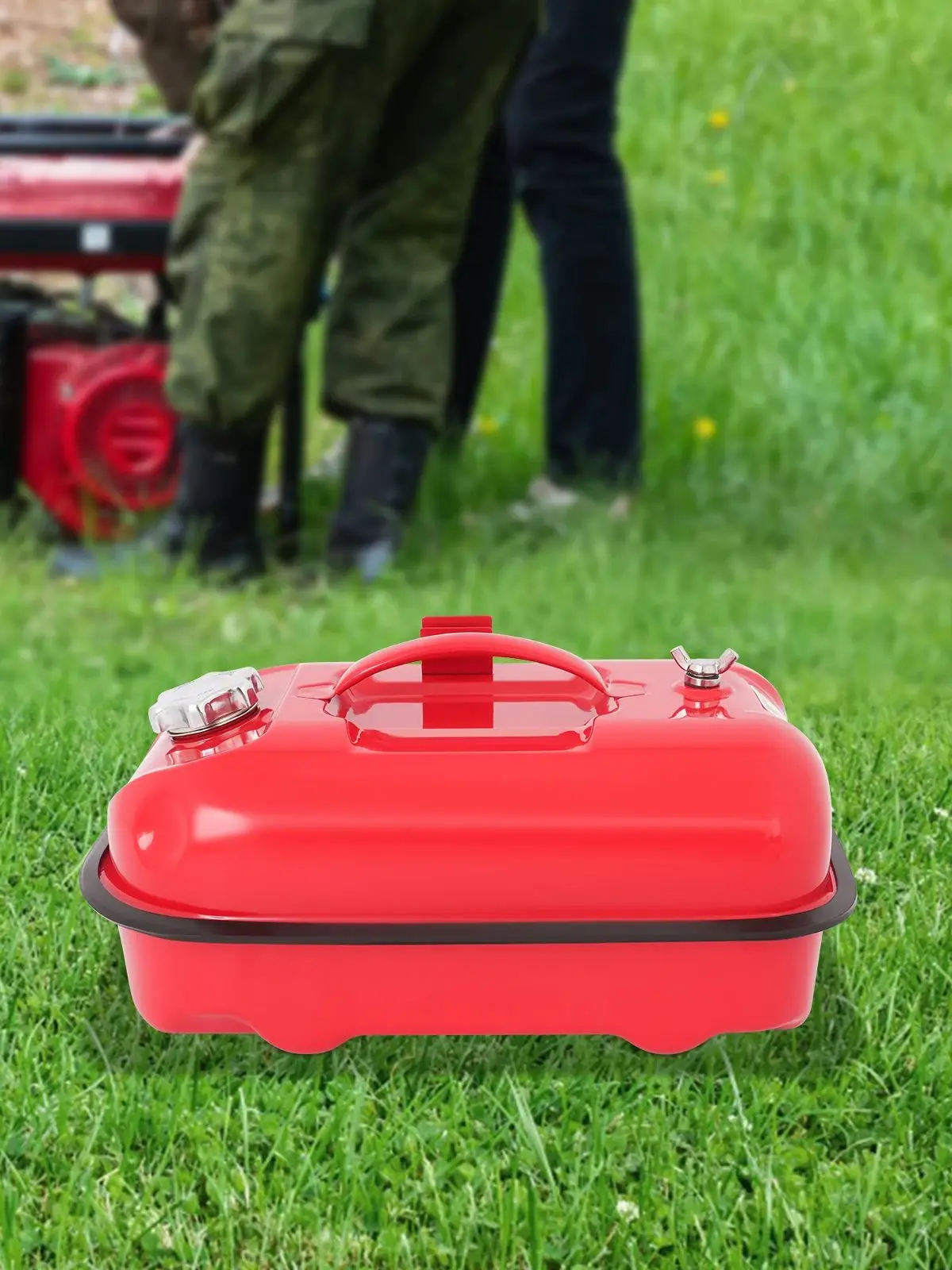 2,2-Gallonen-RV-Kraftstofftank, tragbarer horizontaler Öltank mit drehbarem Tankdeckel, bodenstehend, rot, für Stromversorgungsanlagen im Freien – Detail 1