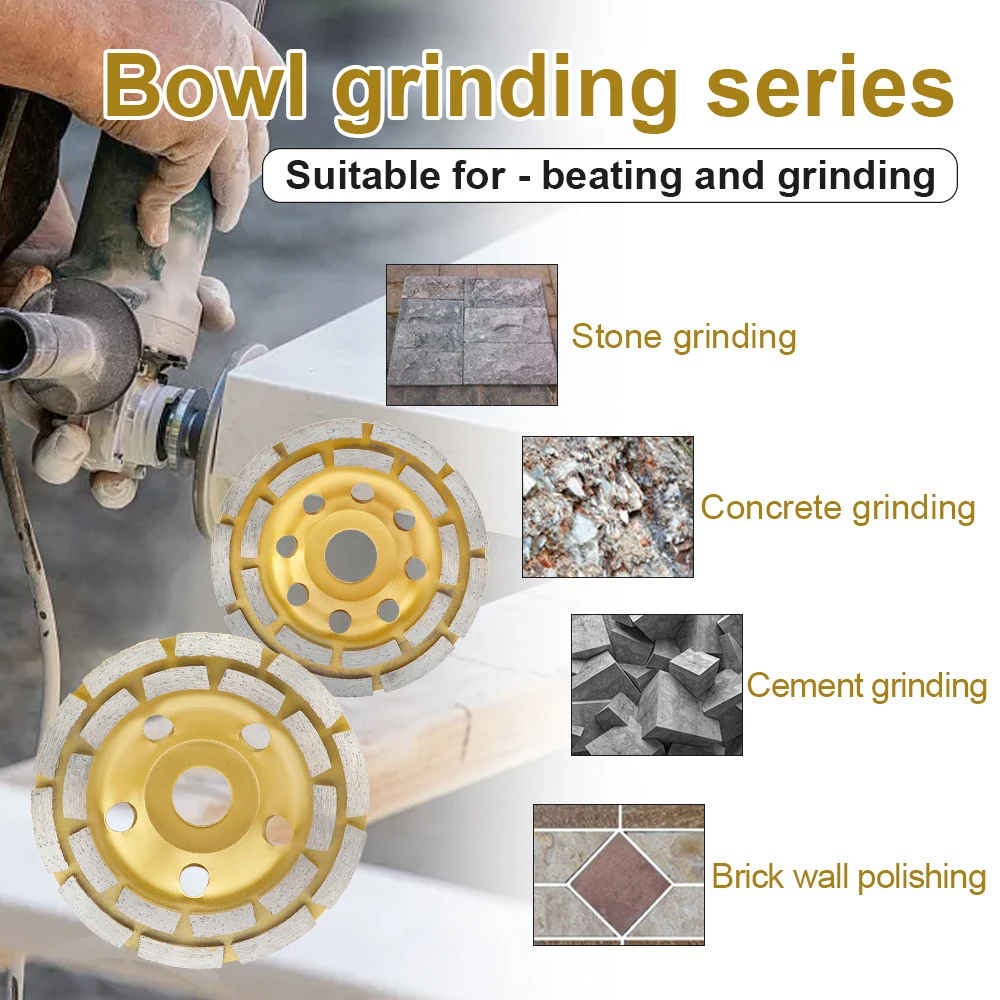 115mm Diamond Grinding Wheel Cup Disc Grinder Concrete Granite Stone Metalworking Cutting Grinding Wheel Saw Blade Abrasive Tool