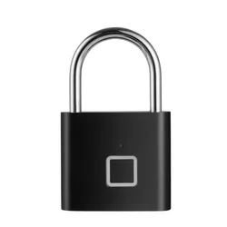 Enhanced Fingerprint Padlock with Rechargeable Battery and Waterproof Design (P2 Black)