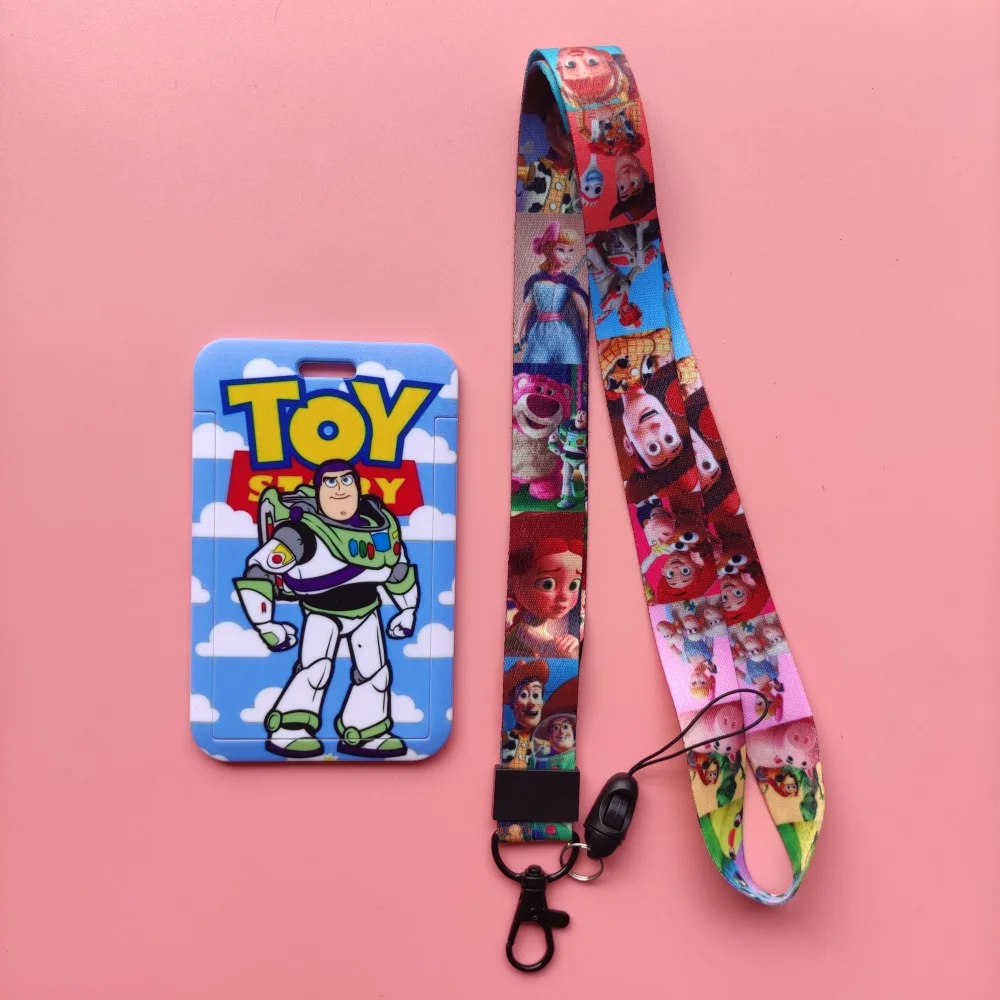 Disney Toys Men ID Card Holder cordini donna Business Neck Strap porta  carte di credito porta Badge per ragazze Clip retrattile