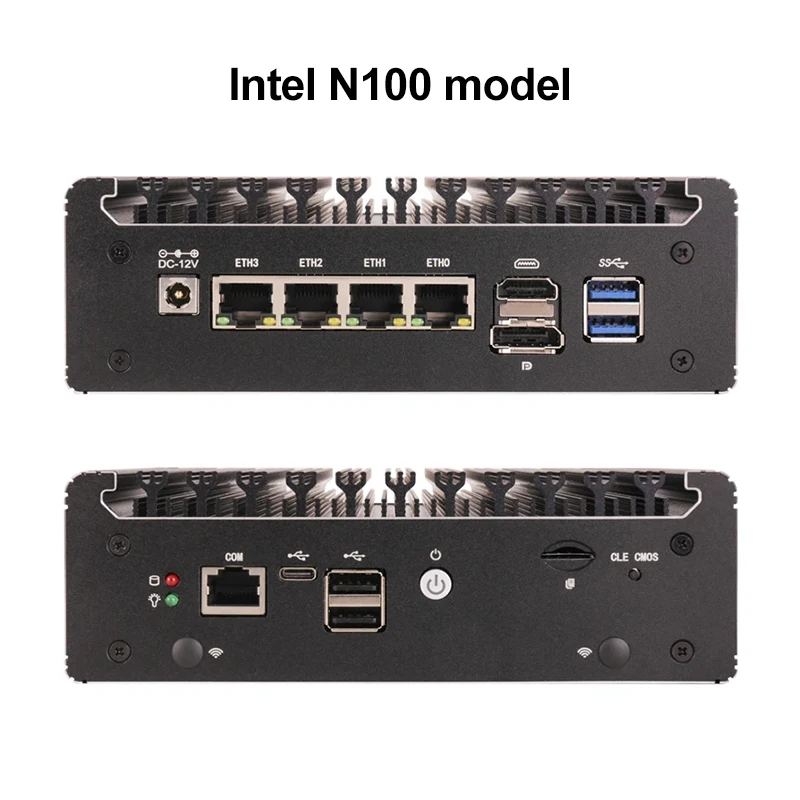 Topton Industrial Mini PC Fanless Intel N100 Pentium N6005 Firewall Router 4 LAN i226-V 2.5G DDR4 COM USB-C pfSense Computer New 4