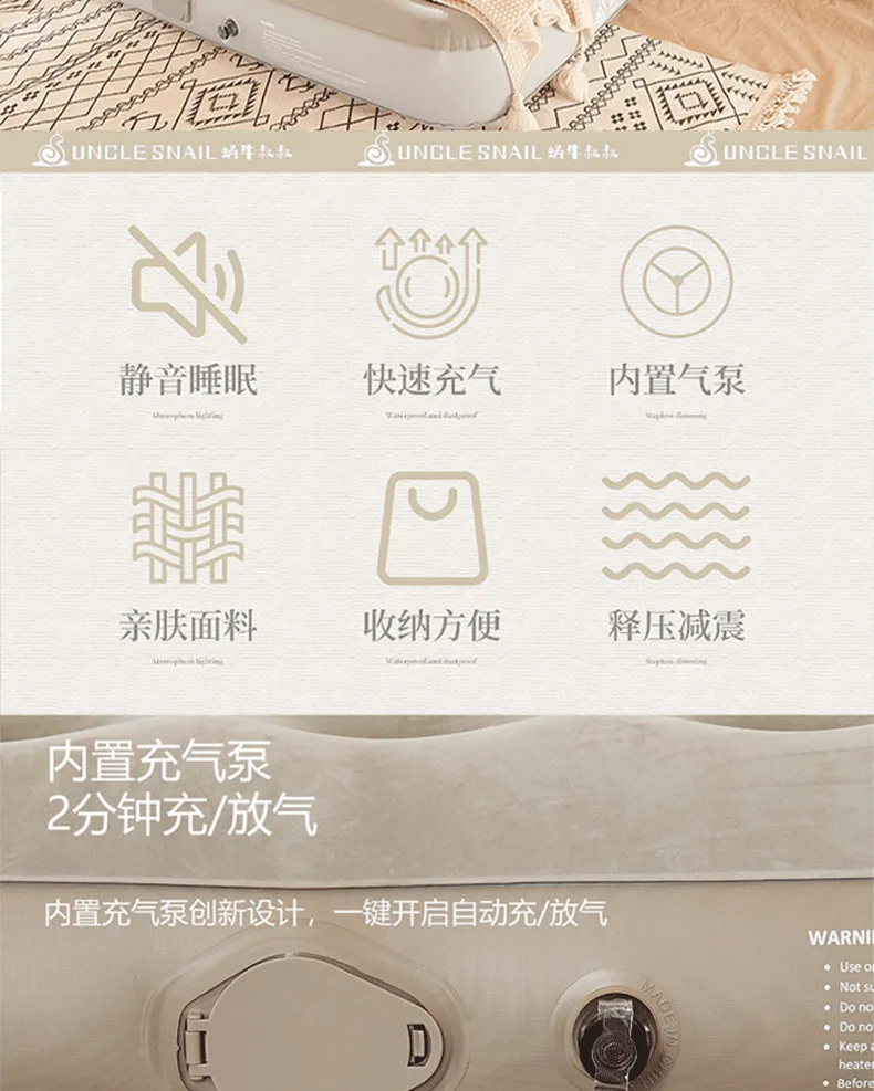 Description Picture 3 of itemCamp Comfort Inflatable Mattress Modern Portable Foldable Bedroom Mattresses Household Colchones De Espuma Outdoor Products