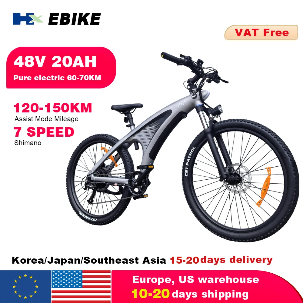 HX Electric Bike For Adult 2000W,20" Handlebar Folding E Bicycle With LCD Display,48V/20Ah Fast Charge Removable Battery,Front Shock Absorber,7 Speed Gears&55-100KM Range,3 Modes All-Terrain Ebike